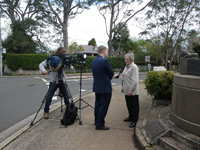 Jo being interviewed for TV