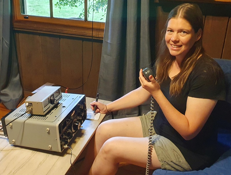 girl learning radio